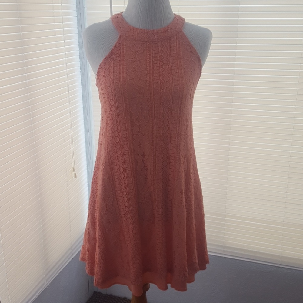 Pink lace dress